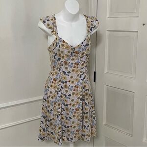 Nobody’s Child Floral Light‎ Purple Butterfly Shoulder Mini Dress Back Zipper